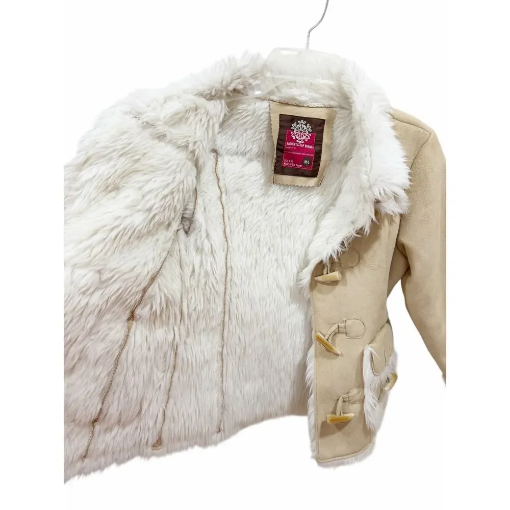 Gap Girls Faux Fur Suede Combo Jacket Sz 8/10 M/L 2006